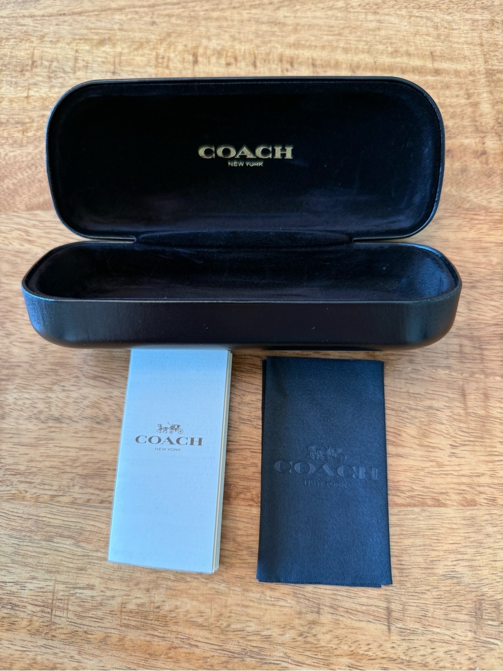 Coach Black Eyewear Case with Branded Booklets